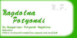 magdolna potyondi business card